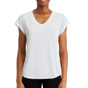 𝅺calvin Klein Performance Women's Rolled Cuff Short Sleeve TEE, White, M